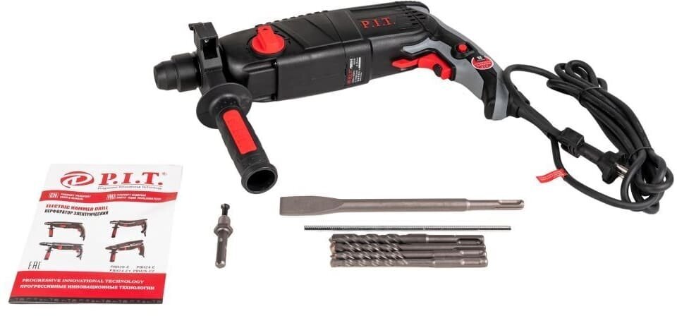 Перфоратор P.I.T. PBH24-C (мощность 850 Вт, сила удара 2.4 Дж, кейс) — фото 1