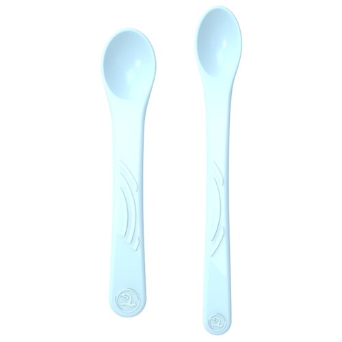 фото Ложки для кормления twistshake (feeding spoon) в наборе из 2 шт. пастельный синий (pastel blue). возраст 4+m. арт. 78190