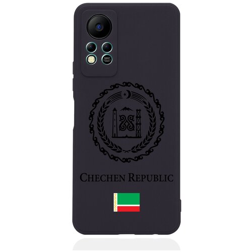 Черный силиконовый чехол SignumCase для Infinix Hot 11s NFC Черный лаковый Герб Чечни черный силиконовый чехол signumcase для infinix hot 11s nfc черный лаковый герб таджикистана