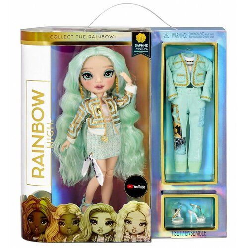 Rainbow High Daphne Minton Mint Light Green Fashion Doll With 2 Outfits Дафна Минтон Мята рейнбоу хай кукла мишель сент чарльз 28 см оранжевая с аксессуарами rainbow high