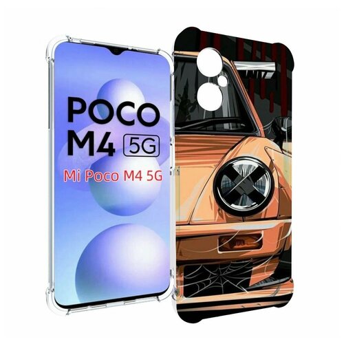 Чехол MyPads Порш мужской для Xiaomi Poco M4 5G задняя-панель-накладка-бампер