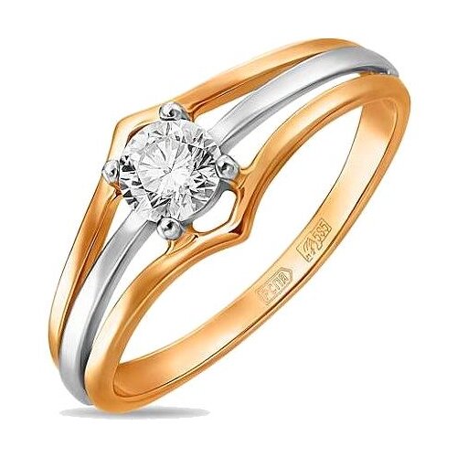 фото Лукас кольцо с 1 фианитом из красного золота r01-z-59277-z, размер 18.5