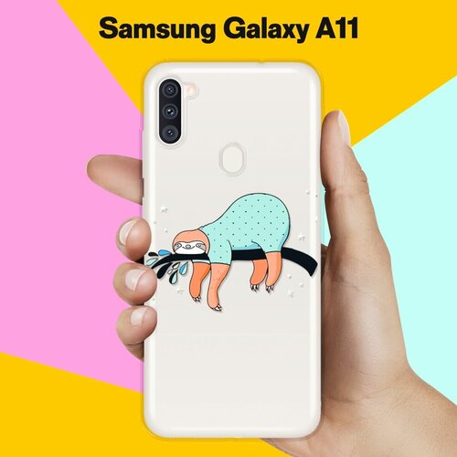 Силиконовый чехол Ленивец на ветке на Samsung Galaxy A11