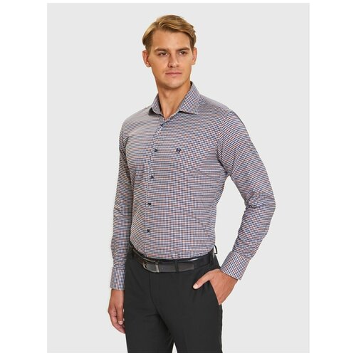 Полуприлегающая рубашка мужская KANZLER 264485 бордовая, размер 44