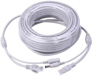 Удлинитель питания + кабель Ethernet для IP камеры видеонаблюдения 10 метров Орбита RJ-45+DC 5.5*2.5