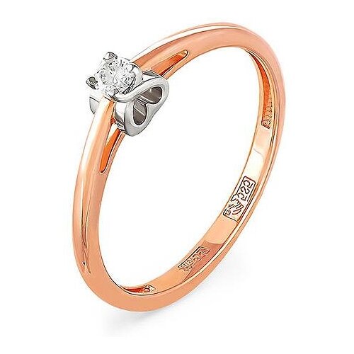 Кольцо помолвочное KABAROVSKY, красное золото, 585 проба, бриллиант, размер 17 кольца kabarovsky кольцо из золота с бриллиантом и горным хрусталем