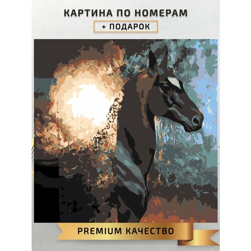 Картина по номерам Конь / Horse холст на подрамнике 40*40