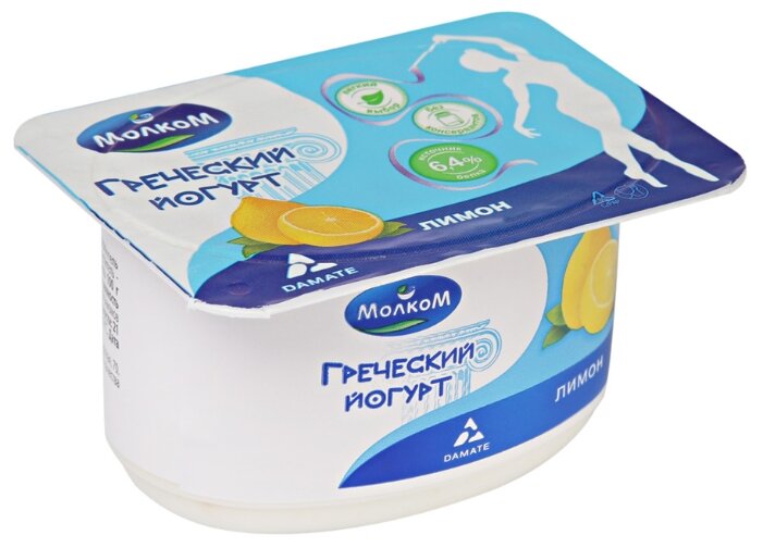 Йогурт Молком Греческий с лимоном 3.4%, 120 г