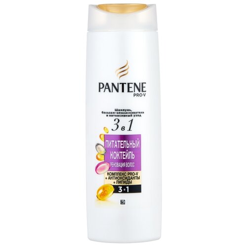 фото Pantene шампунь, бальзам-ополаскиватель и интенсивный уход 3в1 Питательный коктейль 360 мл