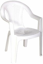 Садовое кресло с подлокотниками Садовый стул Пластик белый салют 66х60х84см