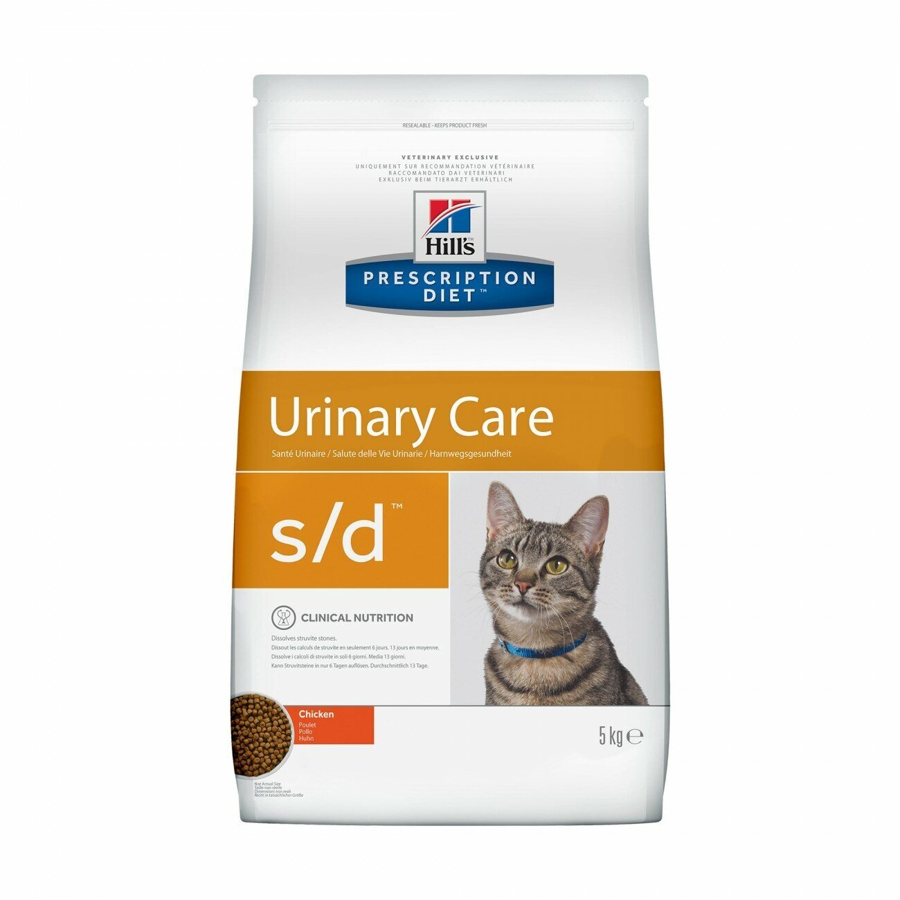 Сухой диетический корм для кошек Hill's Prescription Diet s/d Urinary Care при профилактике мочекаменной болезни (мкб), курицей 5 кг - фотография № 6