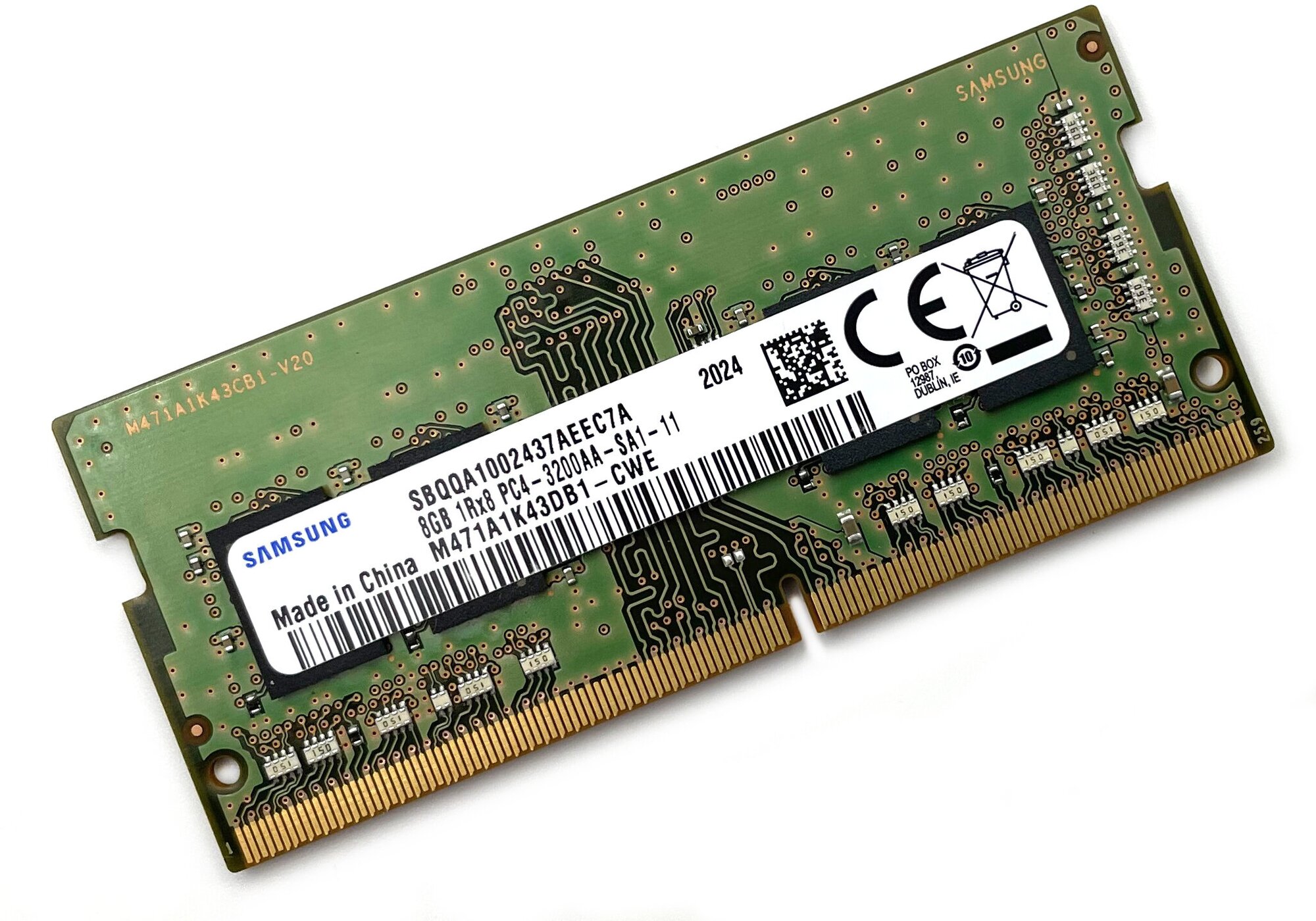 Оперативная память DDR4 8Gb 3200 Mhz Samsung M471A1K43DB1-CWE PC4-3200AA So-Dimm