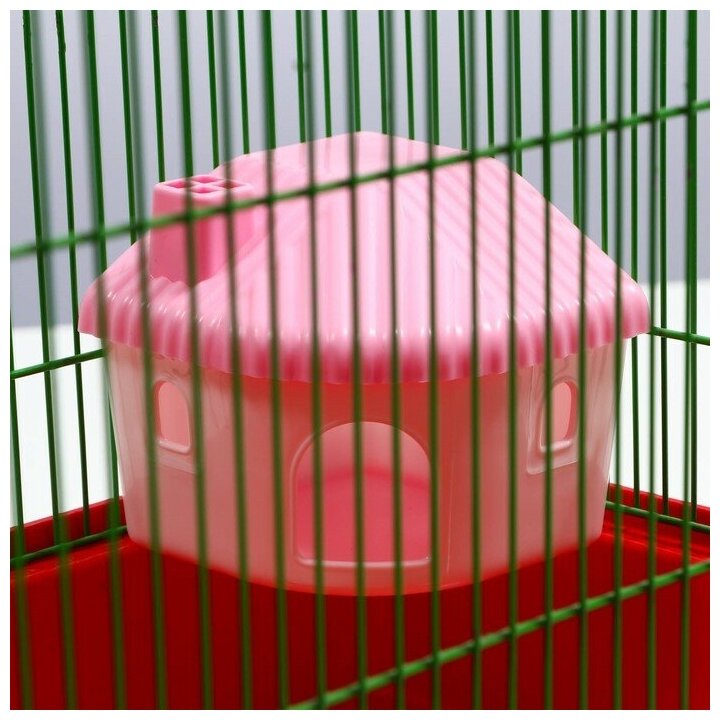 Домик для грызунов угловой, 11,4 х 10,7 х 10,7 см, розовый - фотография № 4