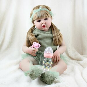 Фото Мягконабивная кукла Реборн (Reborn Dolls) - Девочка в свитере, с косичками (56 см)