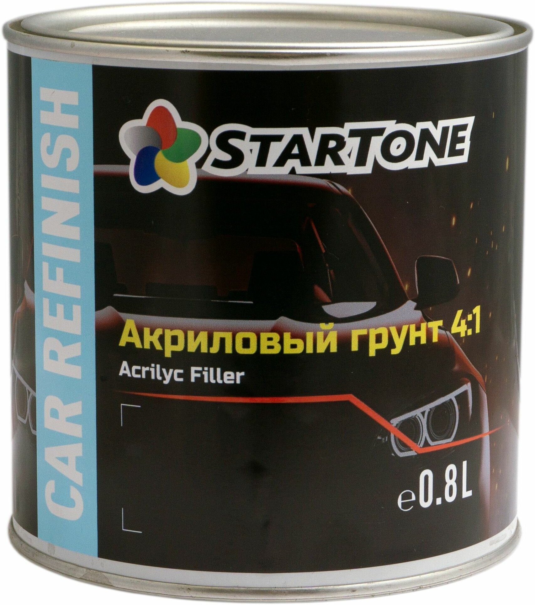 STARTONE SAF4322-800 Грунт акриловый "Startone" 2K 4:1 (0,8 л) (черный) (+ отвердитель (0,2л))