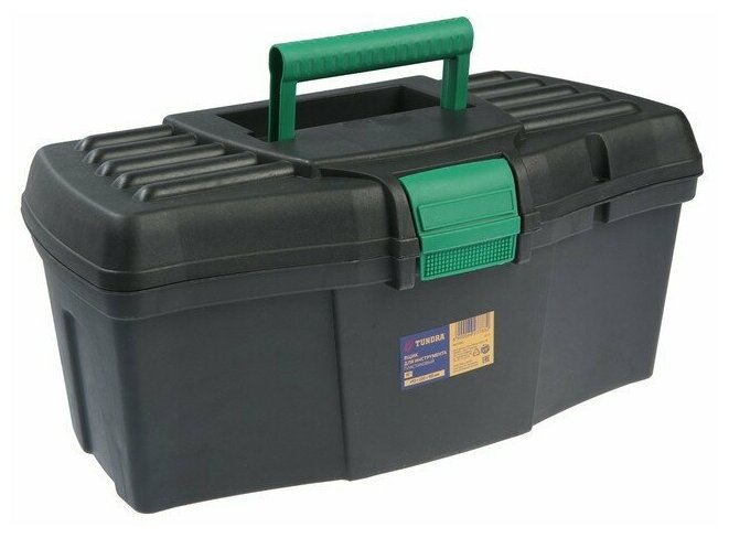 Ящик для инструмента тундра, 16", 410 х 220 х 190 мм, пластиковый, съемный лоток