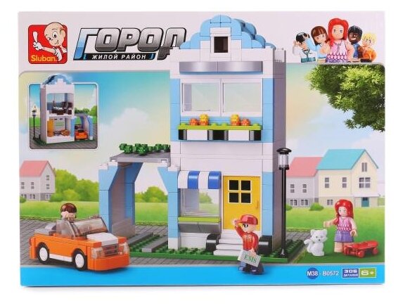 Конструктор Sluban "Город, двухэтажный дом" (305 дет.) М38-В0572 409865