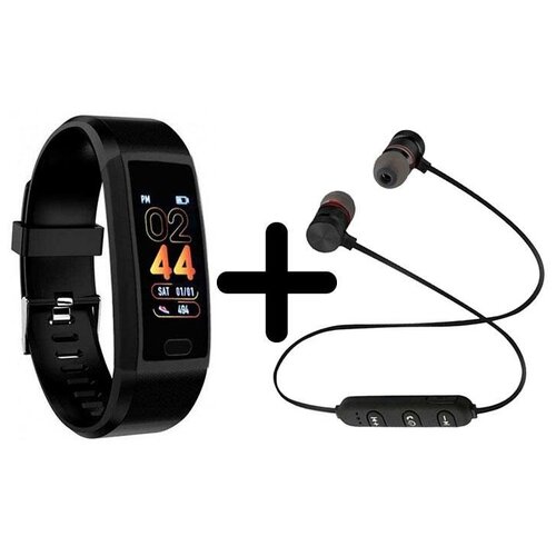 Умные часы BandRate Smart BRSM118PLBB-SET1 с беспроводными наушниками датчиком сердечного ритма шагомером 360000₽
