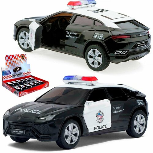 Машинка металлическая Kinsmart 1:38 «Lamborghini Urus (Police)» KT5368DP инерционная