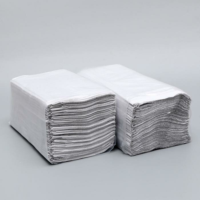 Полотенца бумажные, V-сложения, 23х20 см, 35 г/м2, 200 шт, серые(20 шт.)