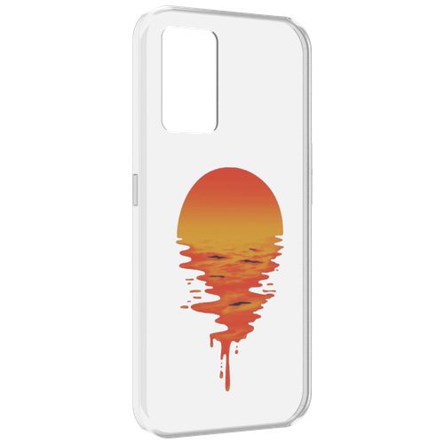 Чехол MyPads оранжевый закат на воде для Oppo K10 4G задняя-панель-накладка-бампер