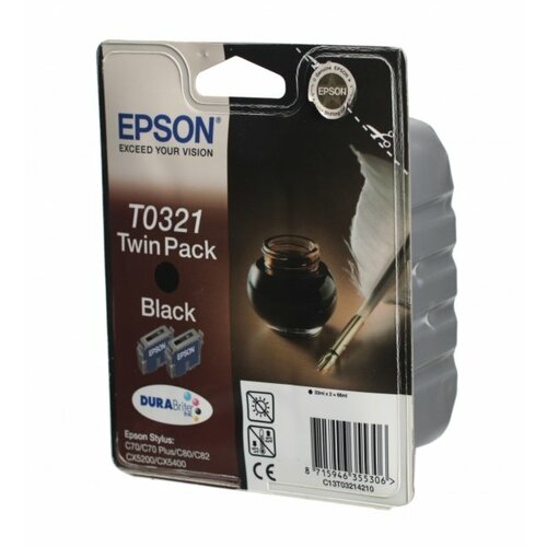 Картридж Epson C13T03214210, 620 стр, черный картридж epson t0321 t0322 t0323 t0324 комплект 4 цвета оригинальные epson stylus c70 c80