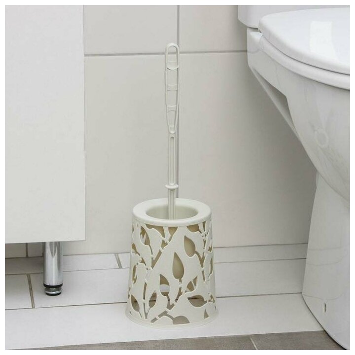 Ёрш для туалета Флора , 14 41 41 см, цвет белый