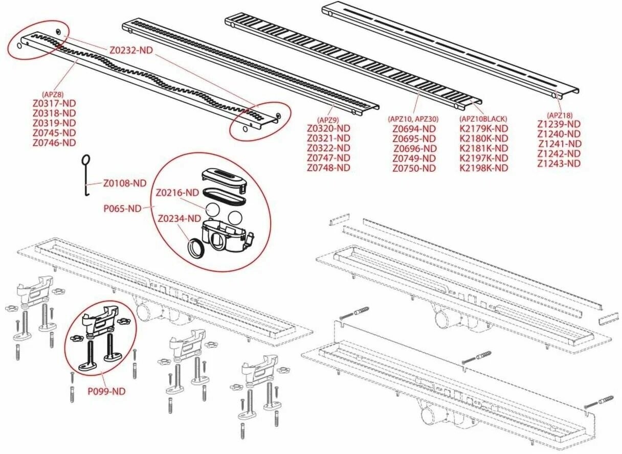 Плоский лоток для душа, для ванны Alca Simple APZ18-650M