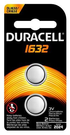 Батарейка Duracell 1632, 2 шт.