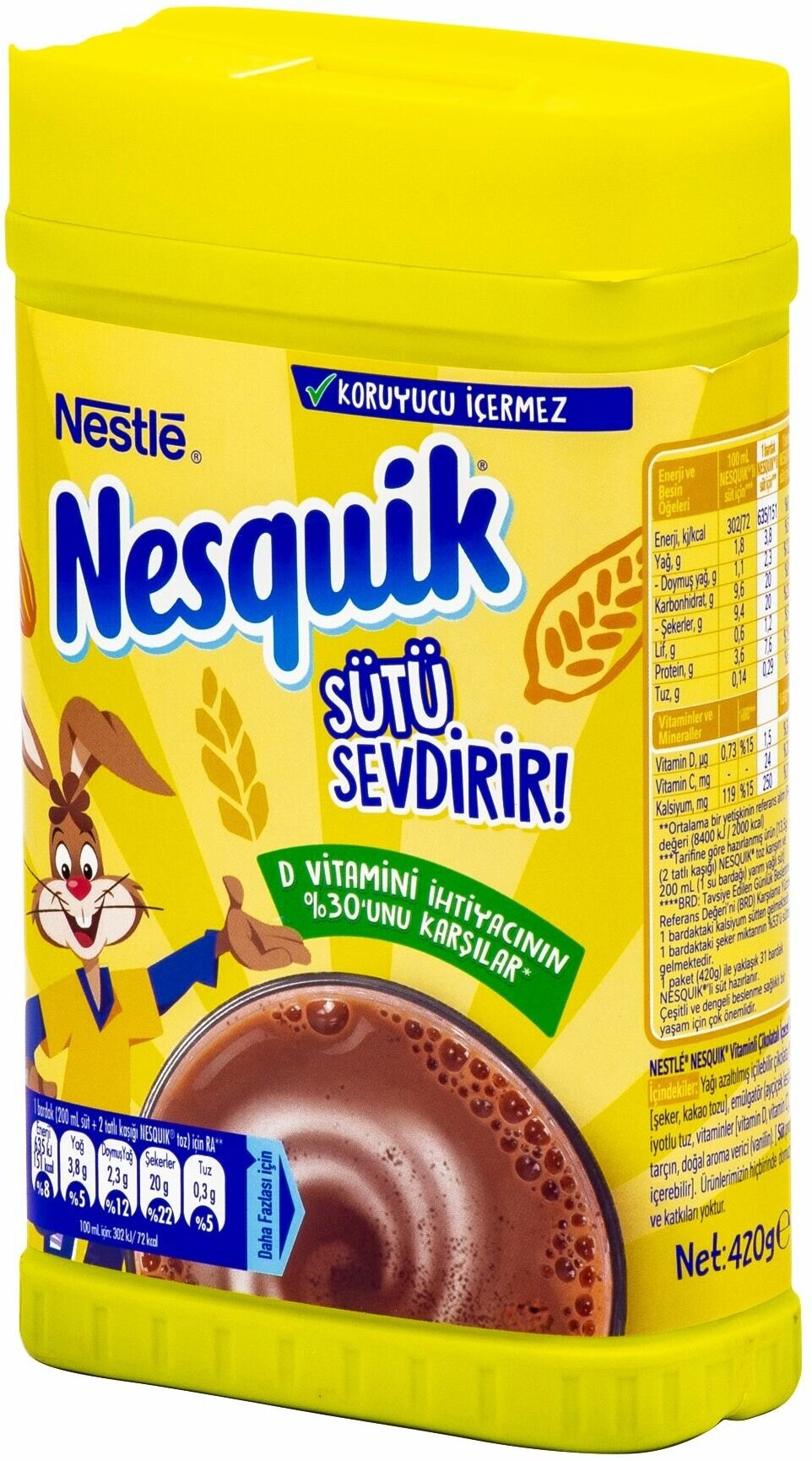 Какао-напиток Nesquik шоколадный растворимый в банке, 420г - фотография № 2