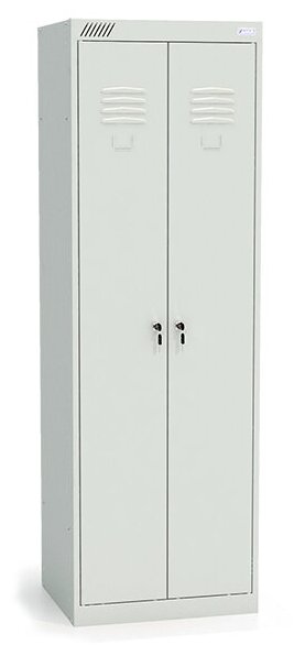 Шкаф для одежды ШРК 22-600, для раздевалки, металлический, разборный, серого цвета RAL 7035 - фотография № 2