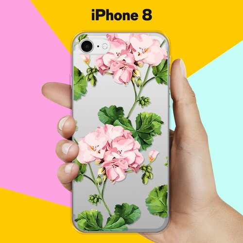 Силиконовый чехол Розовые цветы на Apple iPhone 8 силиконовый чехол фиолетовые цветы на apple iphone 8