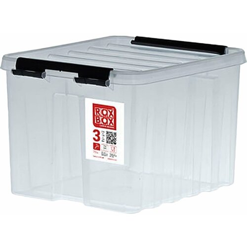 Ящик Rox Box п/п 210х170х135 мм с крышкой и клипсами прозрачный 18691
