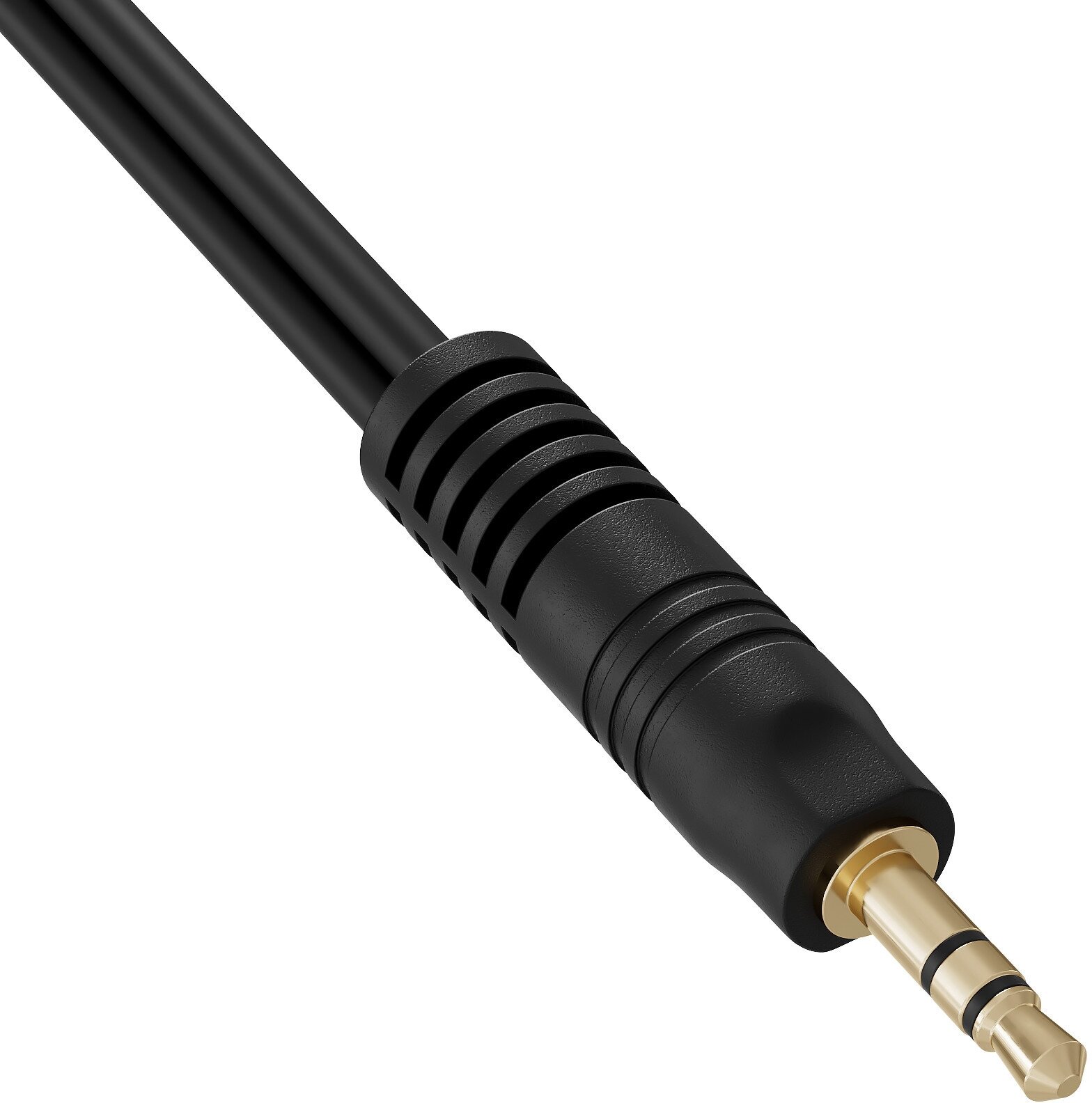 Аудио сплиттер переходник GSMIN Claim Gold разветвитель для трех наушников Mini Jack 35 джек (25см) (Черный)