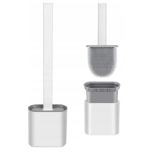 Силиконовый ершик для унитаза подвесной Haifisch (Бело-серый)