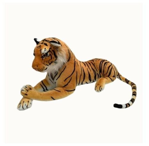 Мягкая игрушка большой амурский Тигр. 60 см. Плюшевый лежачий Тигр