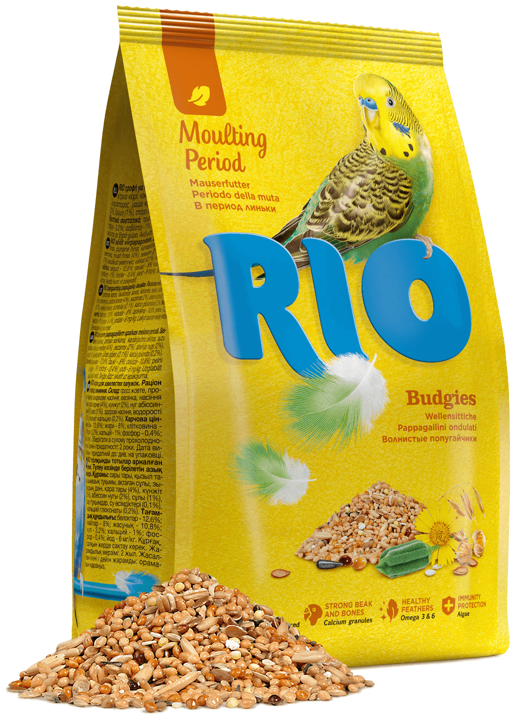 RIO 1000 г корм для волнистых попугайчиков в период линьки 4 шт