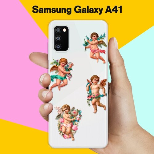 Силиконовый чехол Ангелочки на Samsung Galaxy A41 силиконовый чехол ромашки на samsung galaxy a41