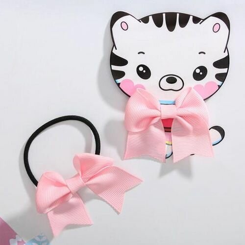 Резинка для волос Бант, цвет светло-розовый, для детей (5393623)