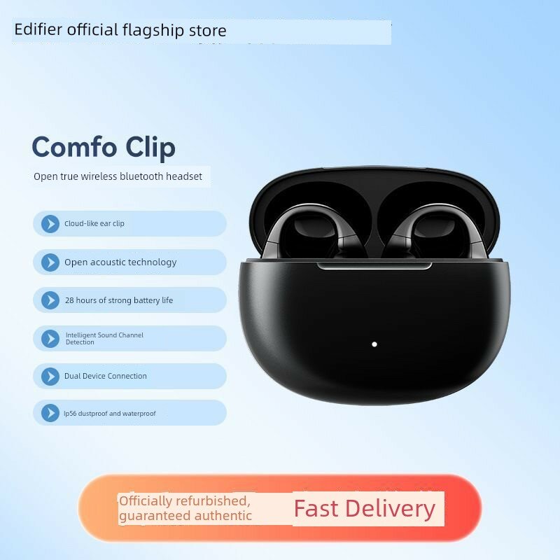 Официальные переработанные Comfo Clip открытые наушники с Bluetooth и шумоподавлением, состояние 95% — черный