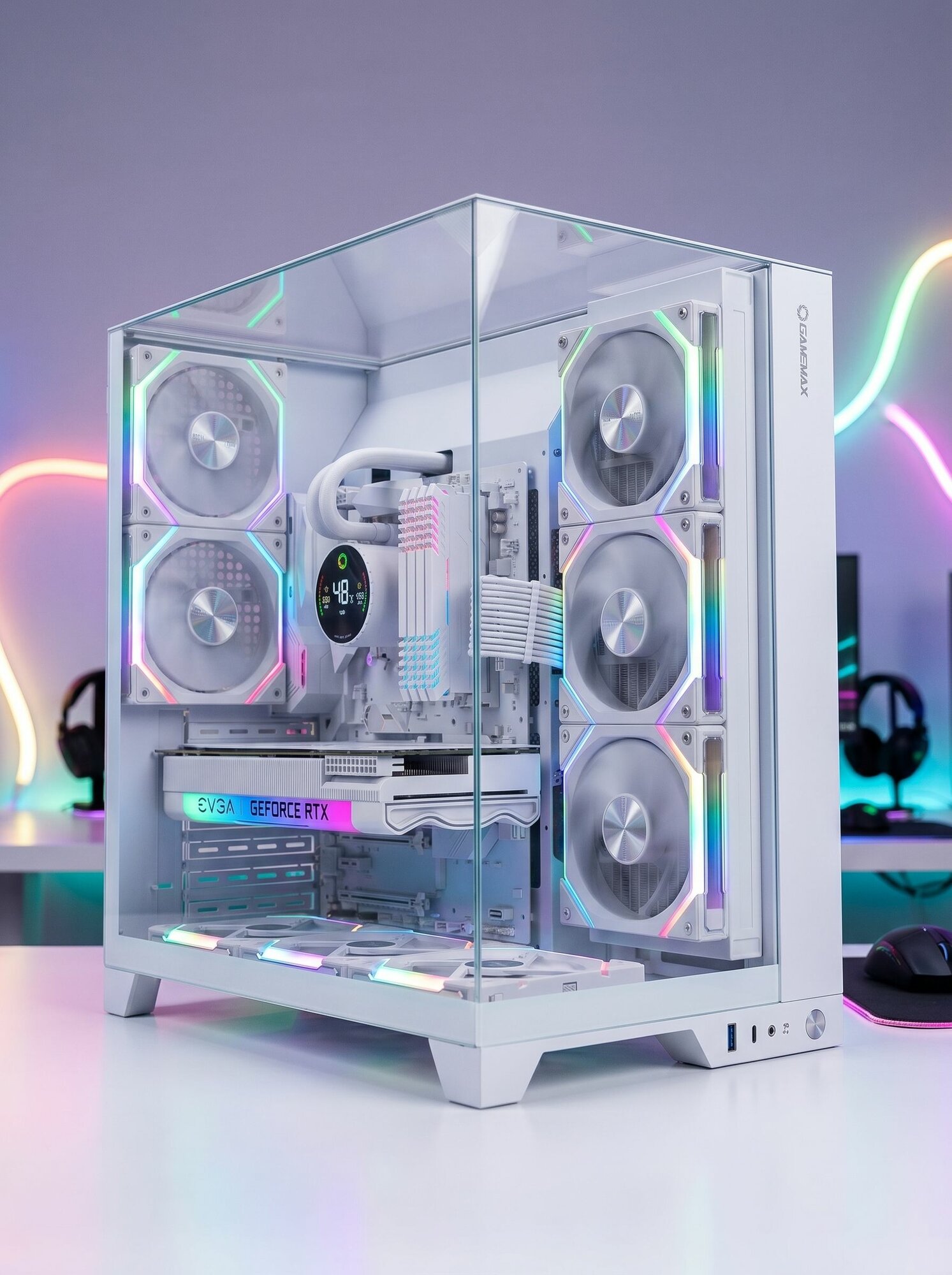 Корпус для ПК GAMEMAX Infinity PRO WH Midi-Tower ATX, Micro-ATX USB 3.0+Type C, Закаленное стекло