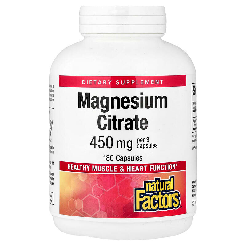 Natural Factors Magnesiun Citrate (Цитрат магния) 150 мг 180 капсул