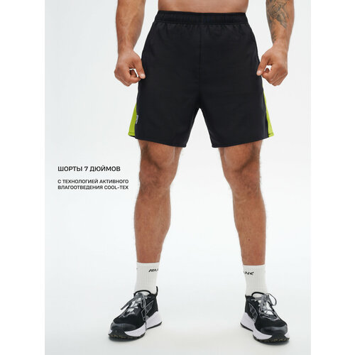 фото Шорты спортивные rank impoderable shorts 7in, размер m, черный/зеленый