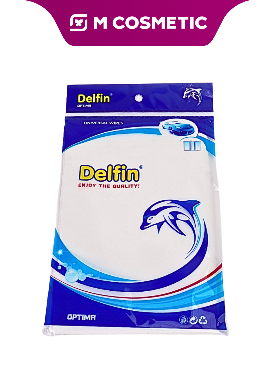 Салфетка Delfin Optima, для мытья авто и окон, отбеленная, 1 шт