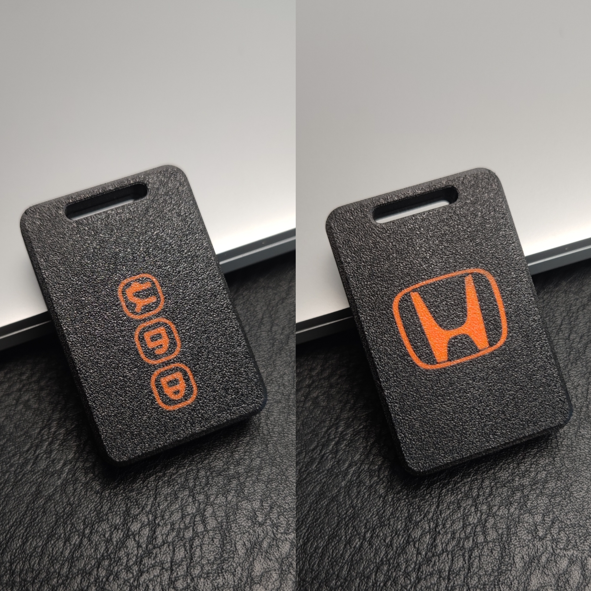 3D-печатный черно-оранжевый трехкнопочный чехол для ключа Honda Civic, Accord, CR-V