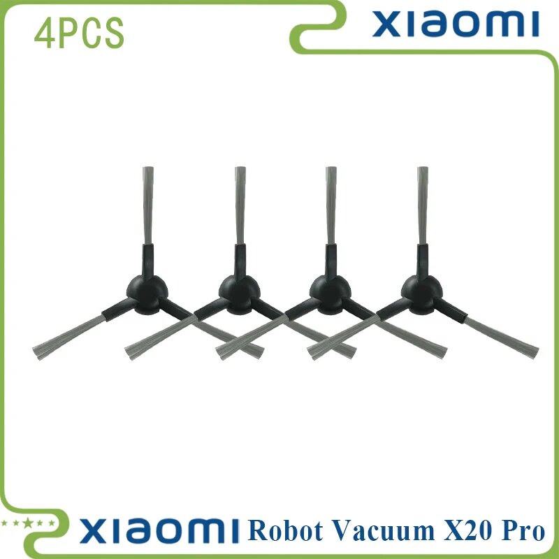 4шт Щетки для Xiaomi Robot Vacuum X20 Pro, Черный