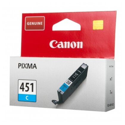 Картридж оригинальный голубой (cyan) Canon CLI-451С, объем 7 мл.