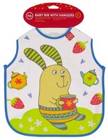 Happy Baby Нагрудник Basic Baby bib with hangers, 1 шт , расцветка: lilac (rabbit)