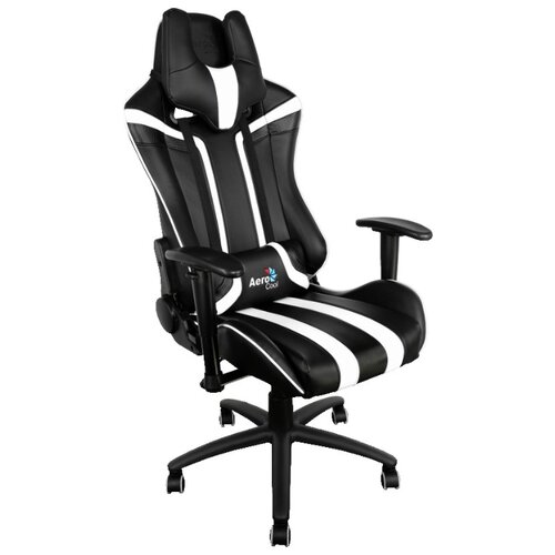 фото Компьютерное кресло aerocool ac120 air игровое, обивка: искусственная кожа, цвет: черный/белый
