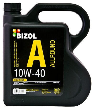 НС-синт. мот.масло BIZOL 83016 Allround 10W-40 SN A3/B4 MA (4л)